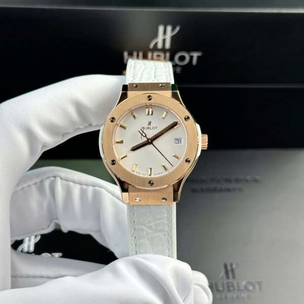 Hublot Classic Fusion King Gold Replica Watch Womens White HB Factory 33mm