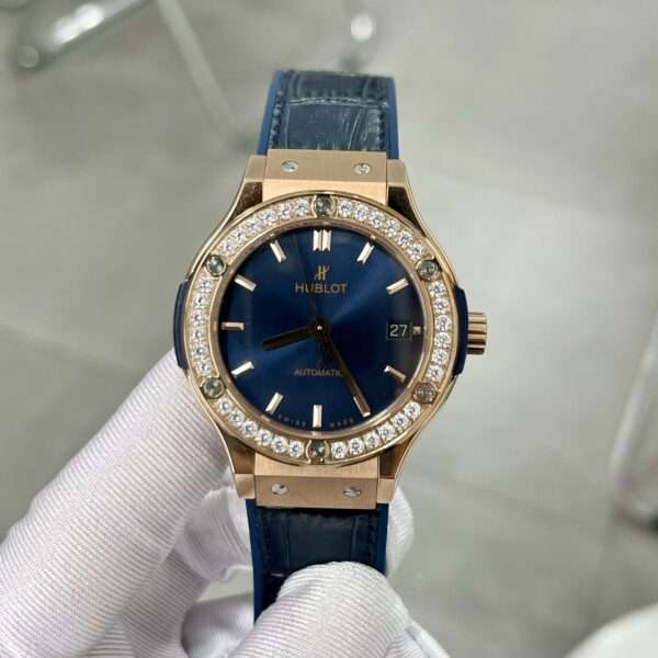 Hublot Classic Fusion King Gold Blue Replica Watch HB Factory 38mm