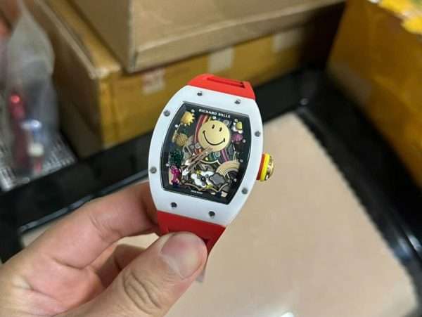 Richard Mille Replica 1:1 Watch RM88 Smiley Red Rubber Strap 42mm