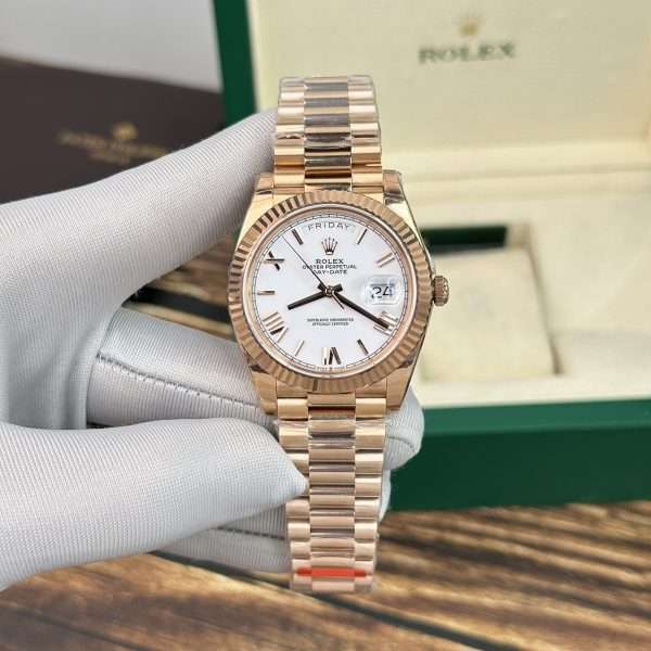Rolex Replica 1:1 Watch Day-Date Rose Gold White Dial EW Factory 40mm