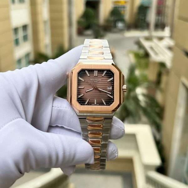 Patek Philippe Cubitus 5821 Demi Rose Gold Replica 11 Watch Dial Square Chocolate 45mm