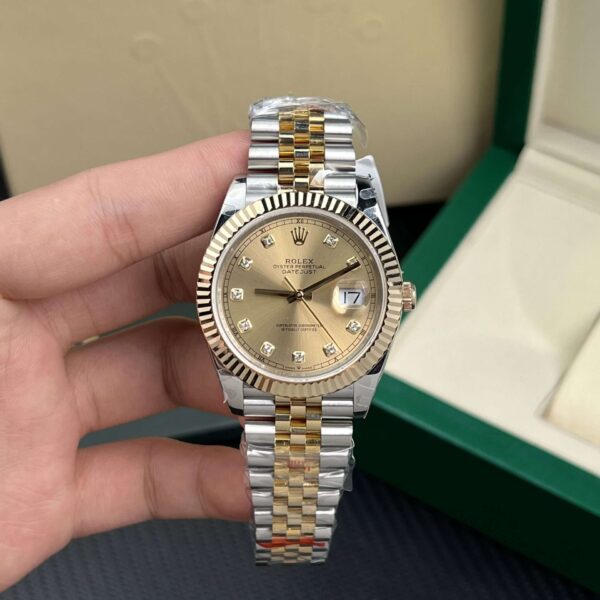 Rolex Datejust 18K Real Gold Men's Champagne Gold Dial GM Factory 41mm