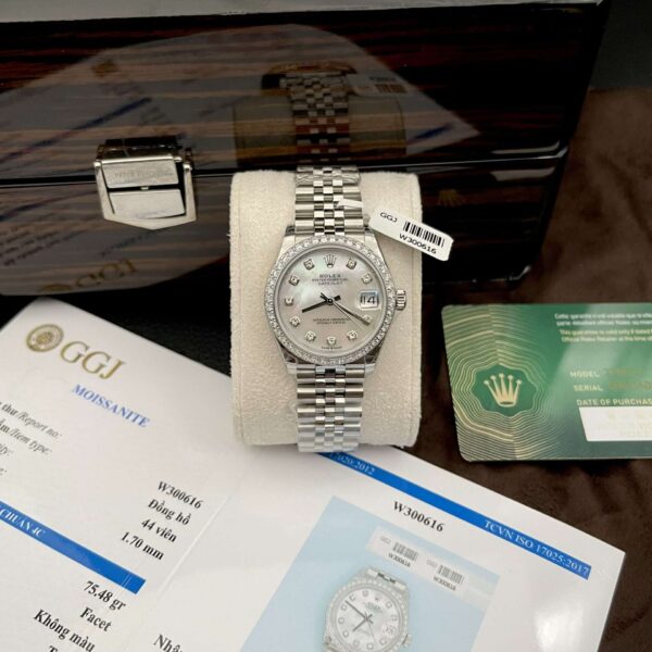 Rolex Replica 1:1 Watch DateJust Moissanite Diamond MOP Jubilee Strap EW 31mm