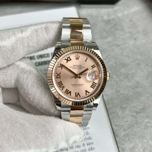 Rolex Replica 1:1 Watch DateJust Salmon Dial Rose Gold EWF 41mm
