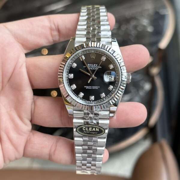 Rolex Replica 1:1 Watch Datejust 126334 Black Dial With Diamond Numbers Clean 41mm