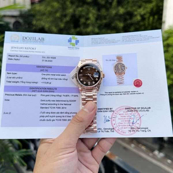 Rolex Replica Watch Day-Date 18K Rose Gold Wrapped Chocolate Dial 36mm