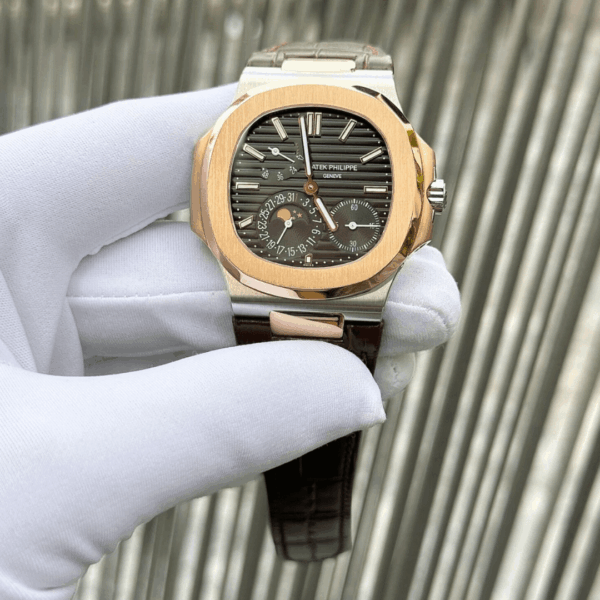 Patek Philippe Nautilus 5712 Rose Plated Leather Strap 40mm