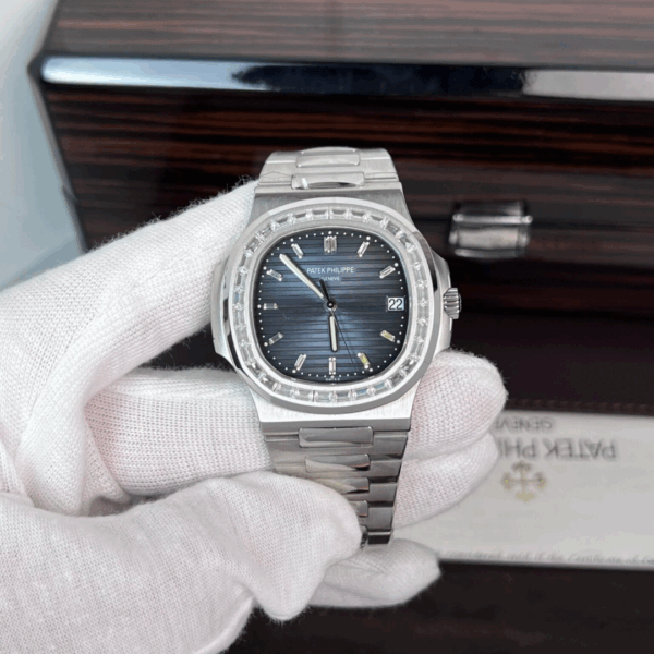 Patek Philippe Nautilus 5723 Replica 11 Watch Blue Dial With Diamond Bezel 40mm