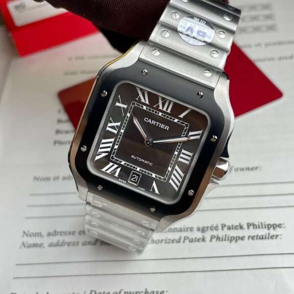 Cartier Santos WSSA0037 Replica 11 Watch Grey Dial BV Factory 39.8mm